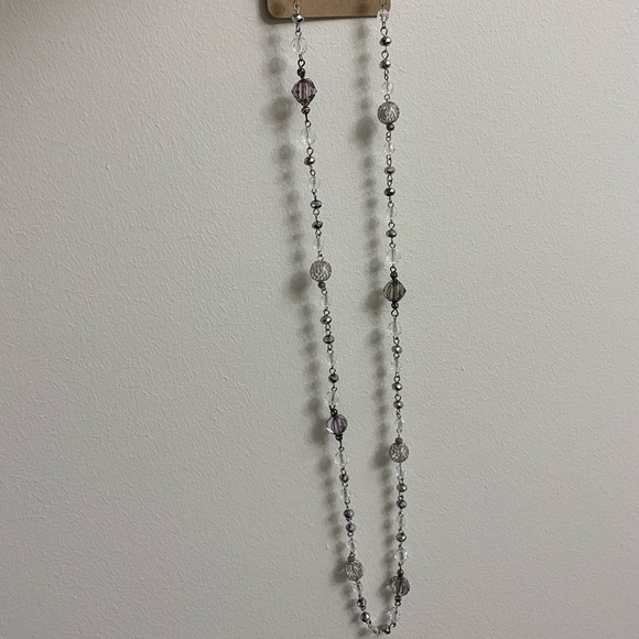 K: Silver Crystal Necklace - Picture 7 of 7